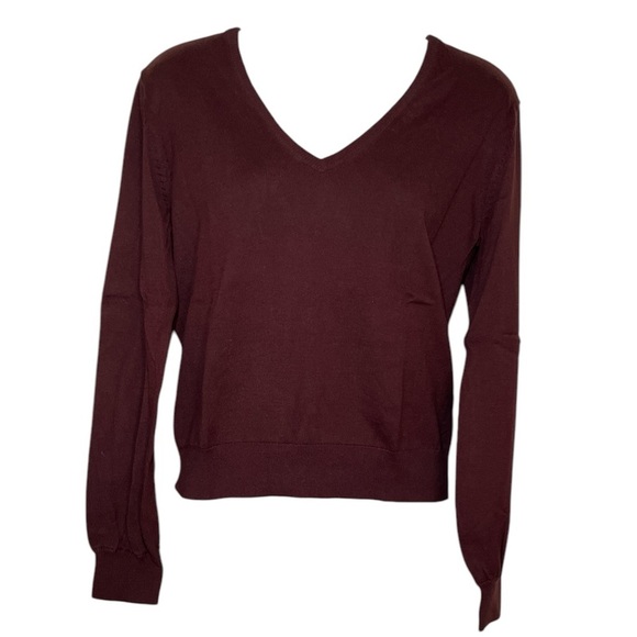 Banana Republic burgundy, Forever V-neck sweater sz S - Picture 1 of 6